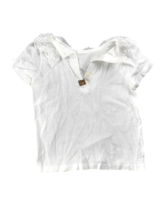 A White Short Sleeve Tops from Organic Mom in size 3T for girl. (Front View)