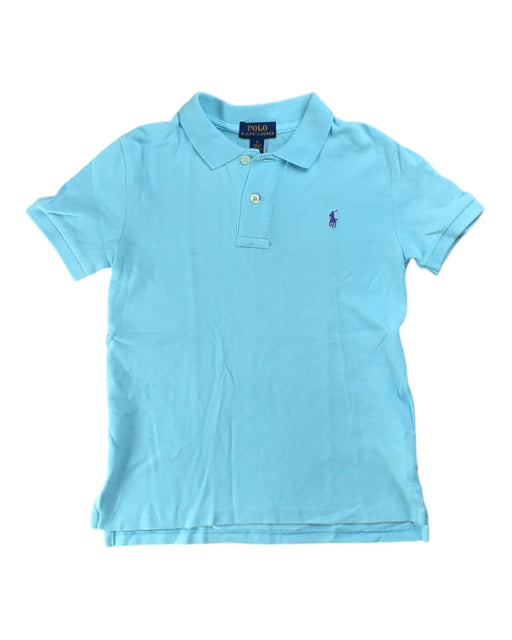 A Blue Short Sleeve Polos from Polo Ralph Lauren in size 6T for boy. (Front View)