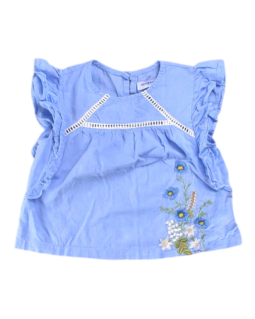 A Blue Short Sleeve Tops from Gingersnaps in size 2T for girl. (Front View)