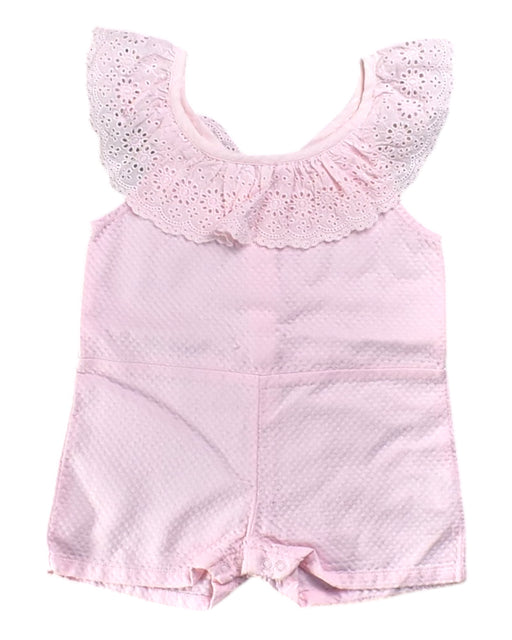 A Pink Sleeveless Rompers from Gingersnaps in size 6-12M for girl. (Front View)