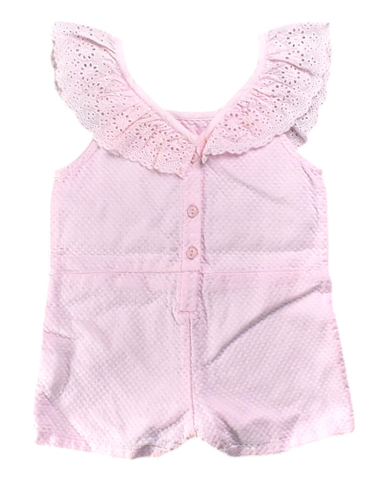 A Pink Sleeveless Rompers from Gingersnaps in size 6-12M for girl. (Back View)