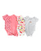 A Multicolour Short Sleeve Bodysuits from Mothercare in size 6-12M for girl. (Front View)