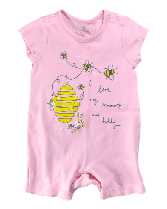 A Pink Short Sleeve Rompers from Mothercare in size 0-3M for girl. (Front View)