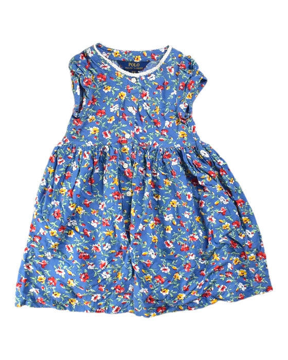 A Blue Sleeveless Dresses from Polo Ralph Lauren in size 3T for girl. (Front View)