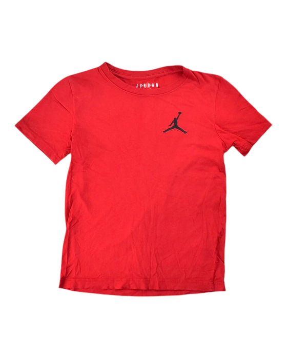 A Red Short Sleeve T Shirts from Air Jordan in size 10Y for boy. (Front View)