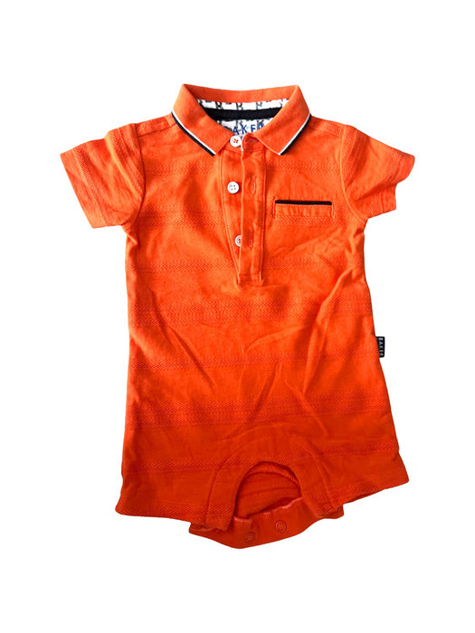 A Orange Short Sleeve Bodysuits from Baker by Ted Baker in size 0-3M for boy. (Front View)