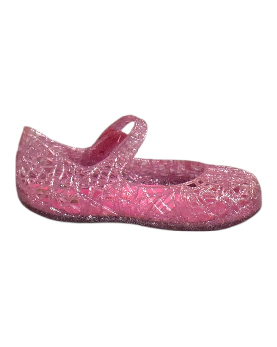 A Pink Flats from Mini Melissa Campana in size 4T for girl. (Front View)