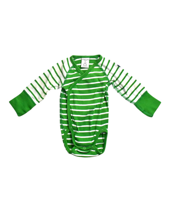 A Green Long Sleeve Bodysuits from Polarn O. Pyret in size 0-3M for boy. (Front View)