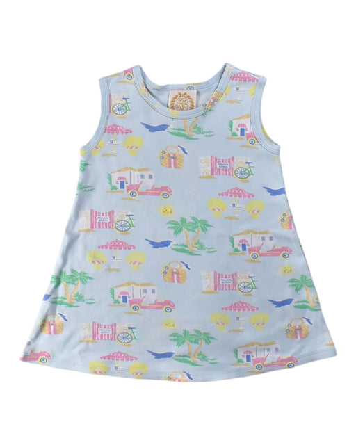 A Blue Sleeveless Dresses from The Beaufort Bonnet Company in size 3T for girl. (Front View)