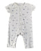 A White Short Sleeve Rompers from The Little White Company in size 6-12M for boy. (Front View)