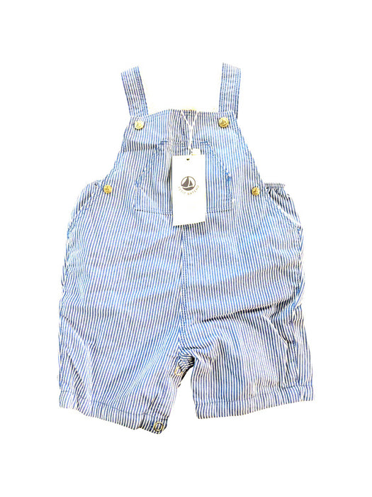 A Blue Overall Shorts from Petit Bateau in size 6-12M for neutral. (Front View)