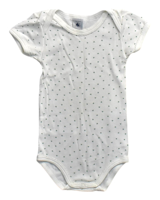 A White Short Sleeve Bodysuits from Petit Bateau in size 6-12M for neutral. (Front View)