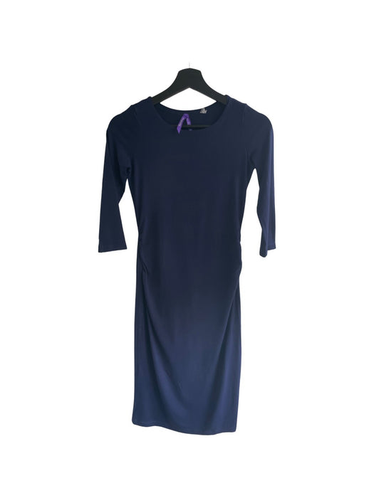 A Navy Long Sleeve Dresses from Seraphine in size XS for maternity. (Front View)