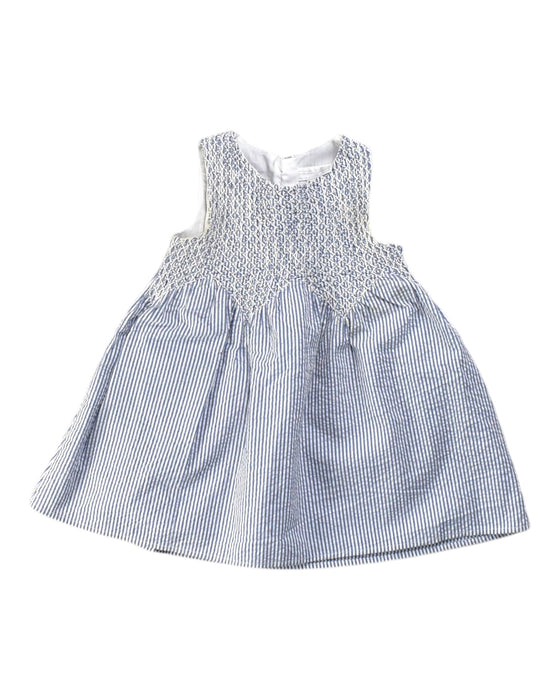 A Blue Sleeveless Dresses from The Little White Company in size 12-18M for girl. (Front View)