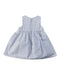 A Blue Sleeveless Dresses from The Little White Company in size 12-18M for girl. (Back View)