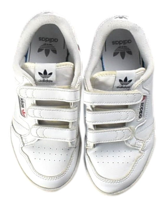 A White Sneakers from Adidas in size 7Y for boy. (Back View)