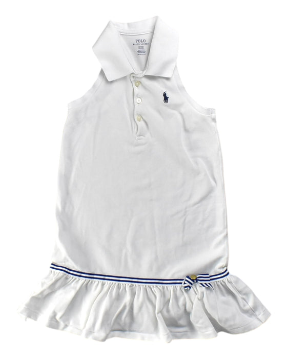 A White Sleeveless Dresses from Polo Ralph Lauren in size 5T for girl. (Back View)