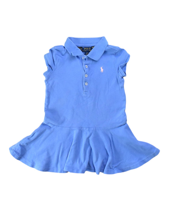 A Blue Sleeveless Dresses from Polo Ralph Lauren in size 3T for girl. (Back View)