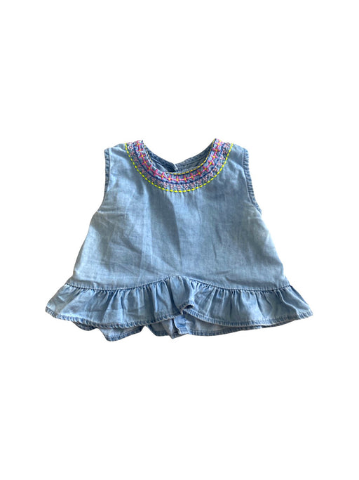 A Blue Sleeveless Tops from Mayoral in size 6-12M for girl. (Front View)