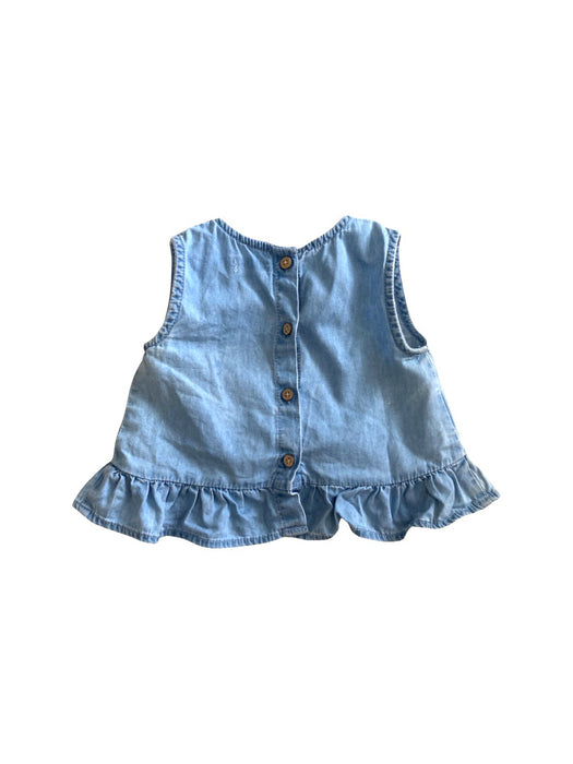 A Blue Sleeveless Tops from Mayoral in size 6-12M for girl. (Back View)