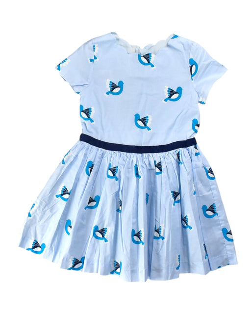 A Blue Short Sleeve Dresses from Petit Bateau in size 6T for girl. (Front View)