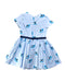 A Blue Short Sleeve Dresses from Petit Bateau in size 6T for girl. (Back View)