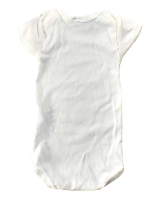 A White Short Sleeve Bodysuits from Petit Bateau in size 3-6M for girl. (Back View)