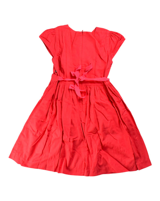 A Red Short Sleeve Dresses from Chateau de Sable in size 8Y for girl. (Back View)