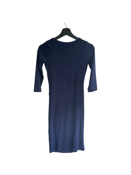 A Navy Long Sleeve Dresses from Seraphine in size XS for maternity. (Back View)