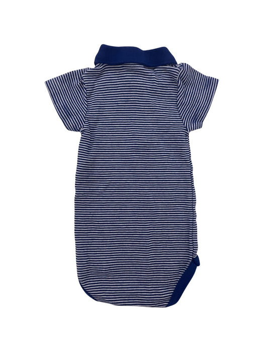 A Blue Short Sleeve Bodysuits from Petit Bateau in size 3-6M for boy. (Back View)