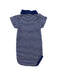 A Blue Short Sleeve Bodysuits from Petit Bateau in size 3-6M for boy. (Back View)