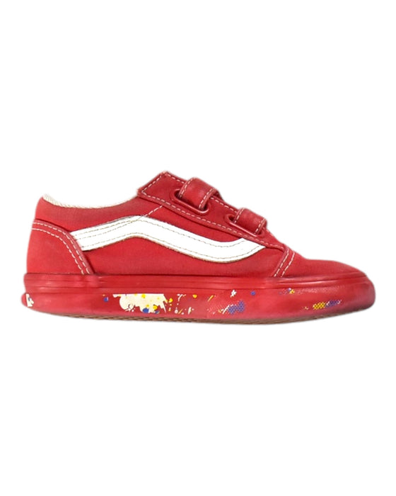 A Red Sneakers from Vans in size 3T for neutral. (Front View)