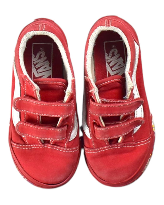 A Red Sneakers from Vans in size 3T for neutral. (Back View)