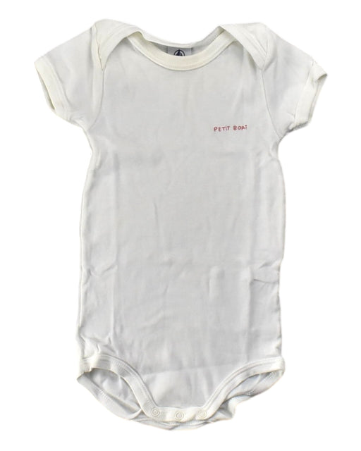 A White Short Sleeve Bodysuits from Petit Bateau in size 6-12M for neutral. (Front View)