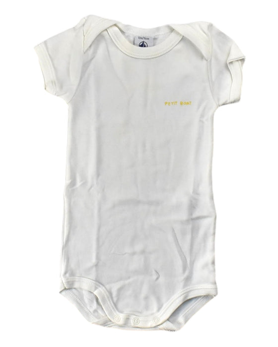 A White Short Sleeve Bodysuits from Petit Bateau in size 6-12M for neutral. (Front View)