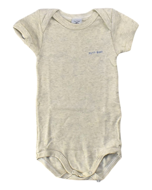 A White Short Sleeve Bodysuits from Petit Bateau in size 6-12M for neutral. (Front View)