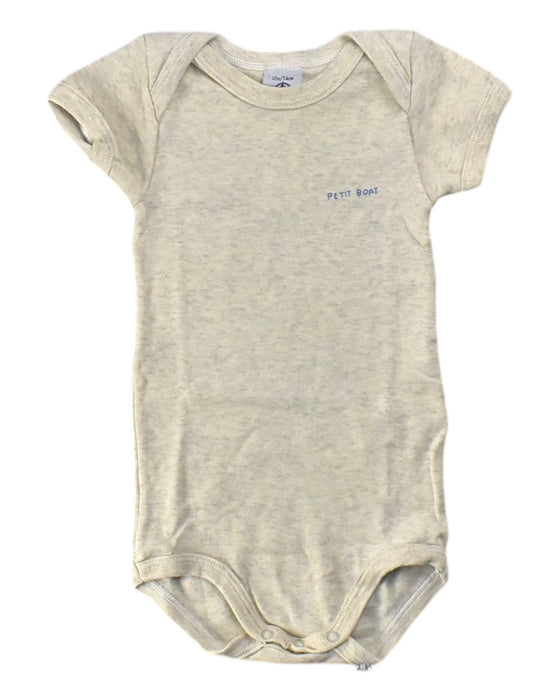 A White Short Sleeve Bodysuits from Petit Bateau in size 6-12M for neutral. (Front View)