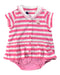 A Pink Short Sleeve Bodysuits from Miki House in size 6-12M for girl. (Front View)