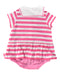 A Pink Short Sleeve Bodysuits from Miki House in size 6-12M for girl. (Back View)