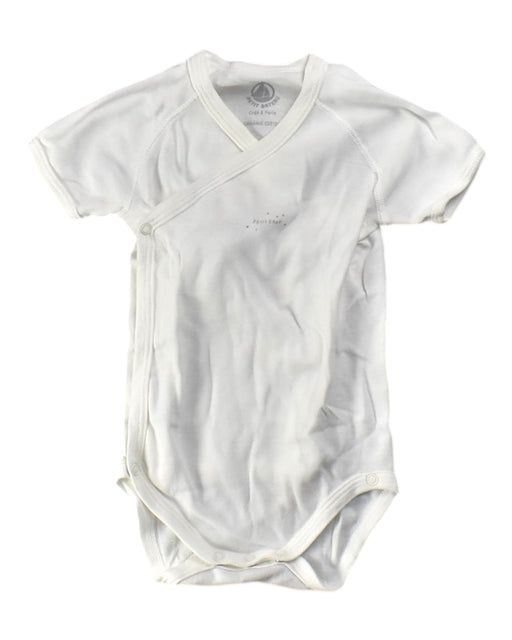 A White Short Sleeve Bodysuits from Petit Bateau in size 6-12M for neutral. (Front View)