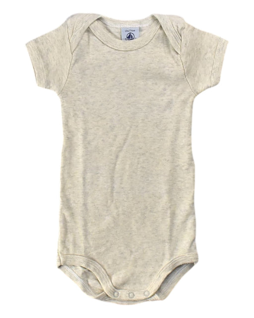 A White Short Sleeve Bodysuits from Petit Bateau in size 6-12M for girl. (Front View)