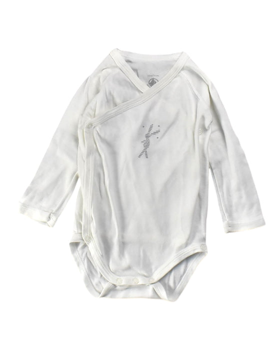 A White Long Sleeve Bodysuits from Petit Bateau in size 6-12M for neutral. (Front View)