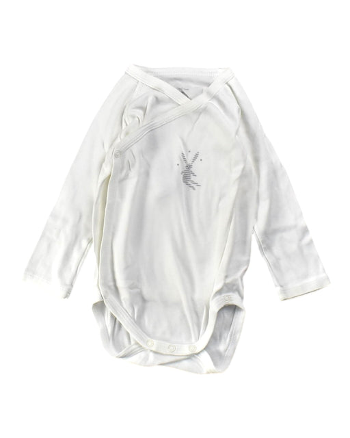 A White Long Sleeve Bodysuits from Petit Bateau in size 6-12M for neutral. (Front View)