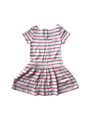 A White Short Sleeve Dresses from Petit Bateau in size 4T for girl. (Back View)