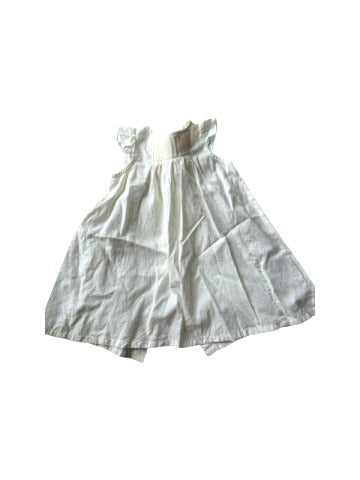 A White Sleeveless Dresses from Petit Bateau in size 12-18M for girl. (Front View)