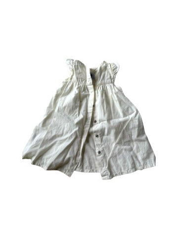 A White Sleeveless Dresses from Petit Bateau in size 12-18M for girl. (Back View)