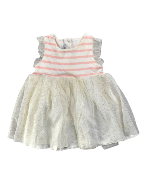 A White Sleeveless Dresses from Petit Bateau in size 3-6M for girl. (Front View)