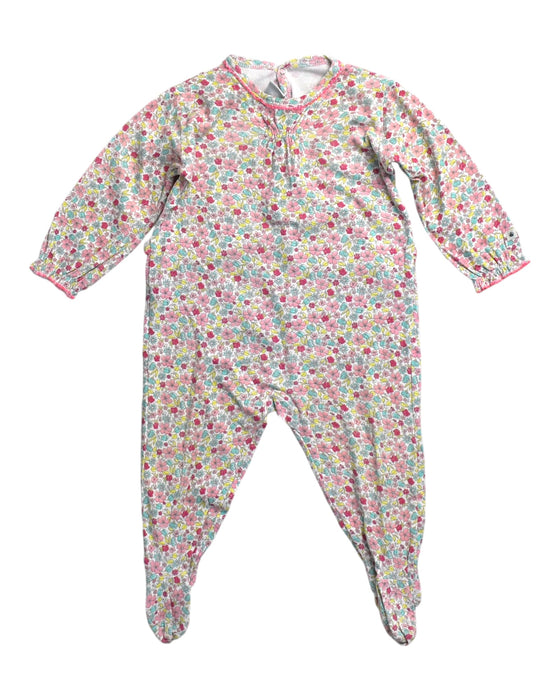 A Pink Long Sleeve Jumpsuits from Petit Bateau in size 6-12M for girl. (Front View)