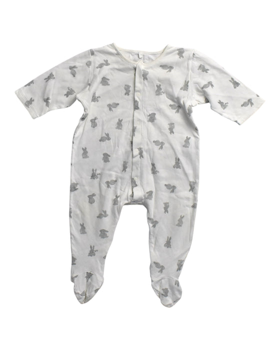 A White Onesies from Petit Bateau in size 6-12M for boy. (Front View)