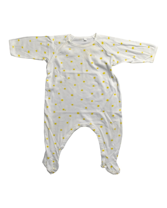 A White Onesies from Petit Bateau in size 3-6M for girl. (Front View)